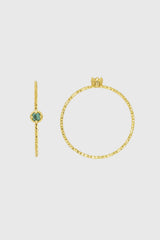 Gold emerald birthstone ring / May - green