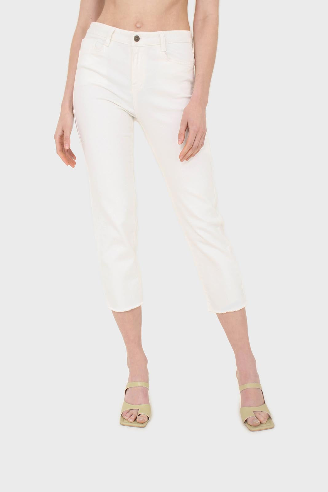 White cut bottom boyfriend jeans - 2305