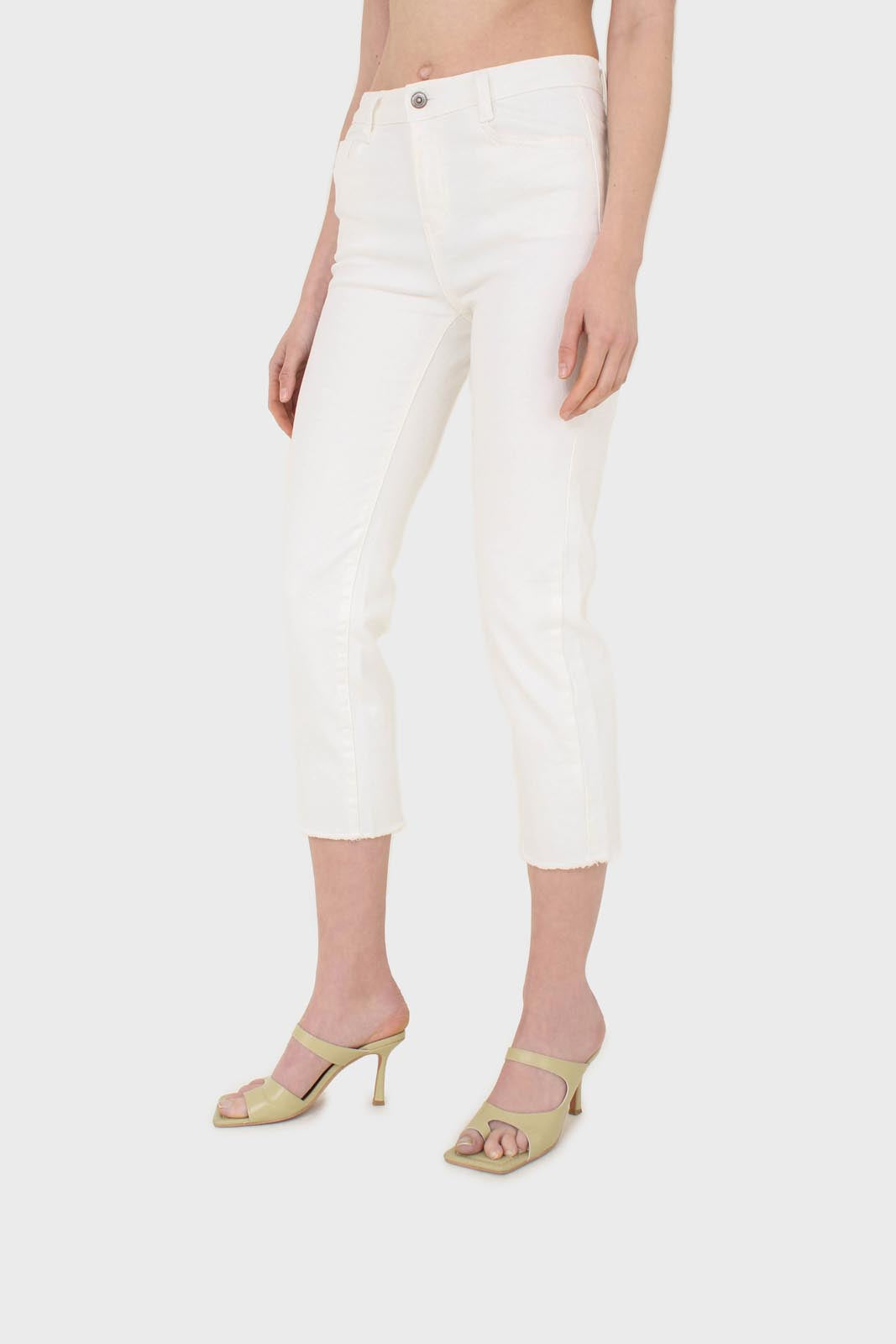 White cut bottom boyfriend jeans - 2305