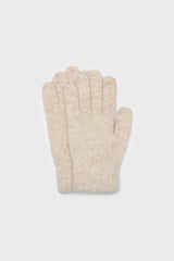 Heather beige mohair gloves