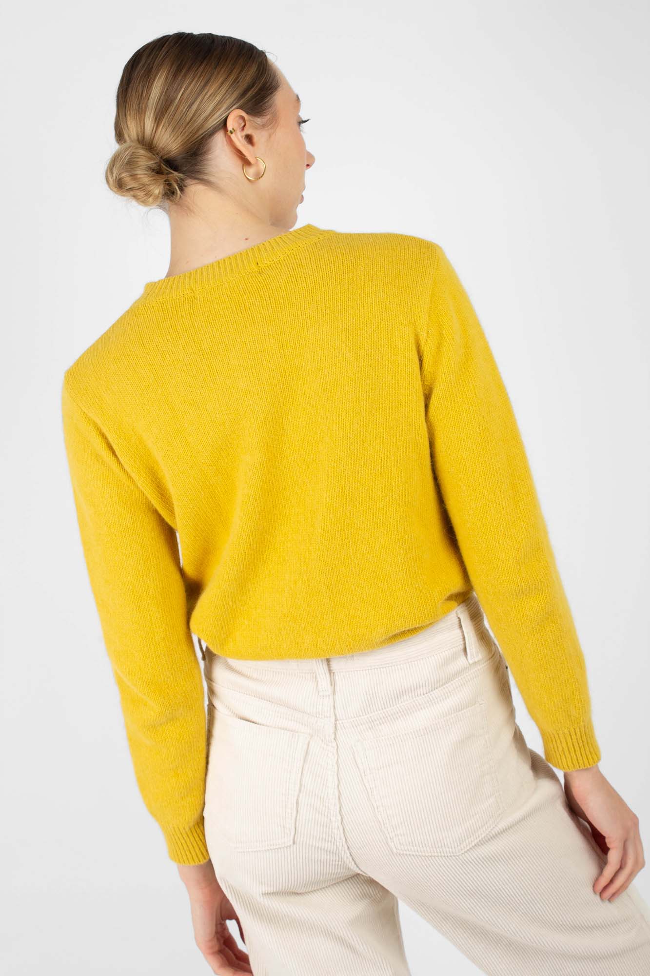 Yellow angora crew neck jumper