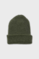 Light khaki mohair beanie hat