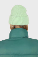 Pale lime mohair beanie hat