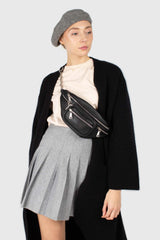 Black thick angora sweater coat