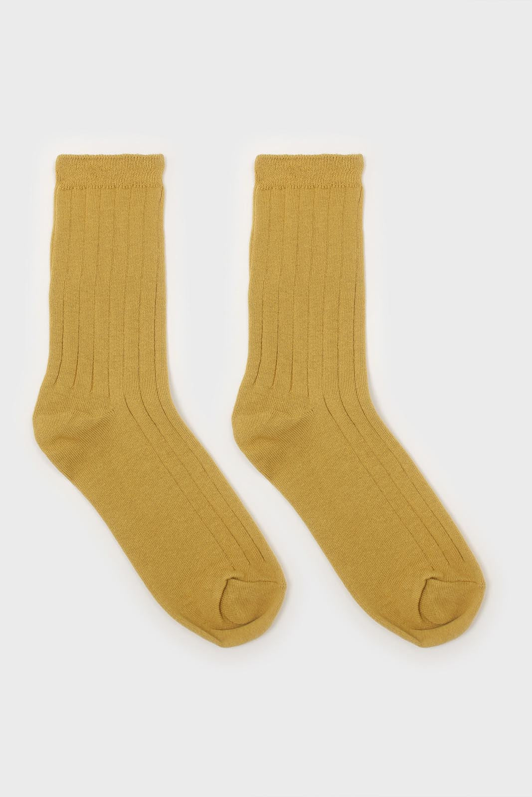 Mustard giant rib socks
