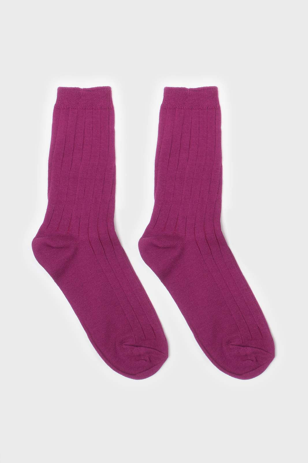 Purple giant rib socks