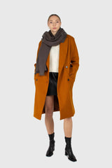Mustard smooth double breasted coat