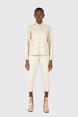 Ivory boy fit brown belted trousers