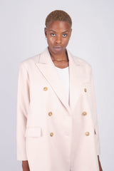 Ivory double breasted half long jacket