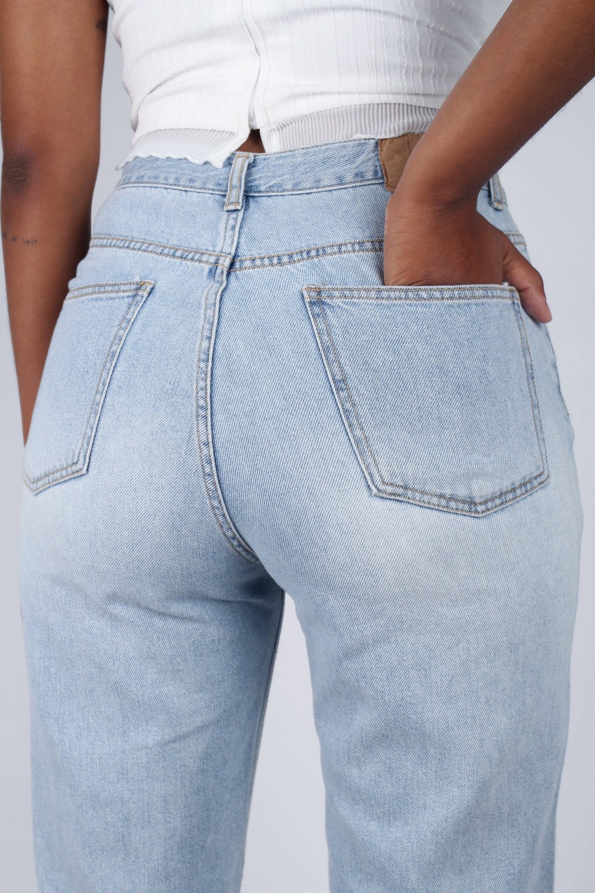 Light blue slit loose fit jeans - 5138