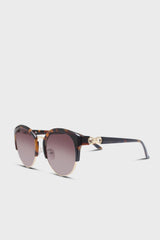Tortoise and gold trim bottomless sunglasses