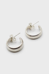 Silver thick hoop glossy earrings - 15mm