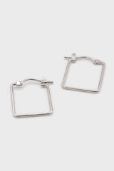 Silver small square earrings