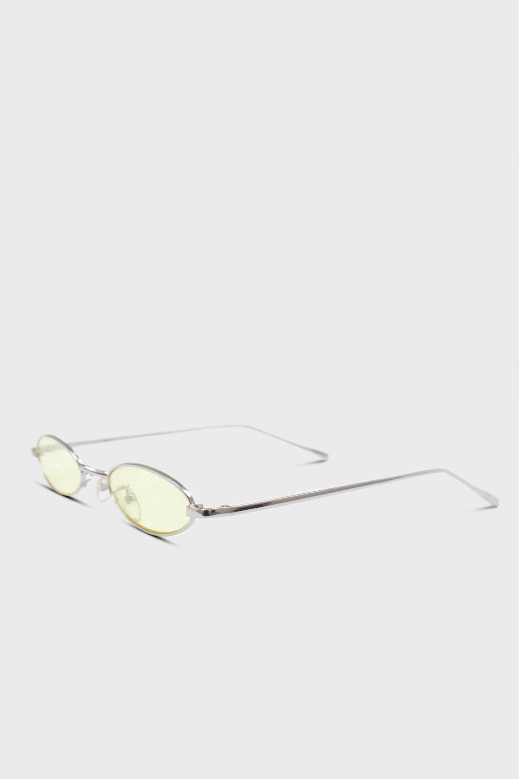 Yellow and silver lined slim oval sunglasses