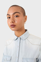 Light blue chest pocket denim shirt