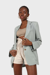 Mint soft oversized linen blazer