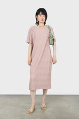 Dusty pink wrinkle tunic maxi dress