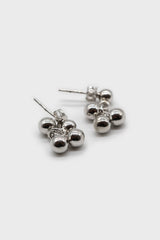 Silver small ball cluster earrings