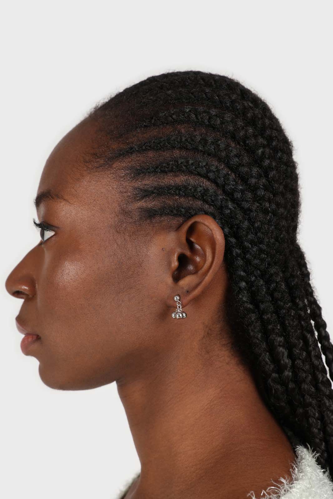 Silver small ball cluster earrings