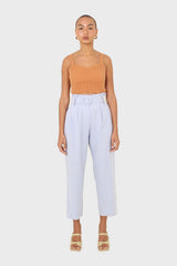 Pale blue circle belt wide fit trousers