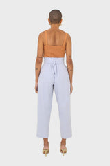 Pale blue circle belt wide fit trousers