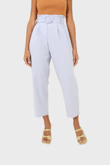 Pale blue circle belt wide fit trousers