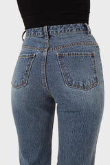 Mid blue slit boyfriend jeans - 770