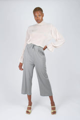 Khaki patch pocket loose fit trousers