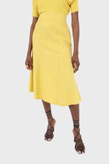 Bright yellow soft midi skirt