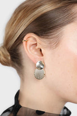Large gold double circle earrings