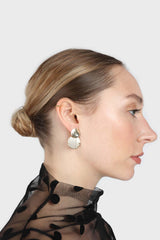 Large gold double circle earrings