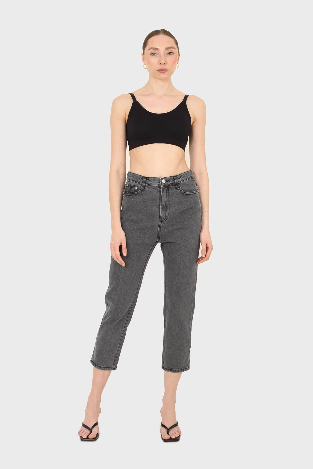 Washed grey mom jeans - 2302
