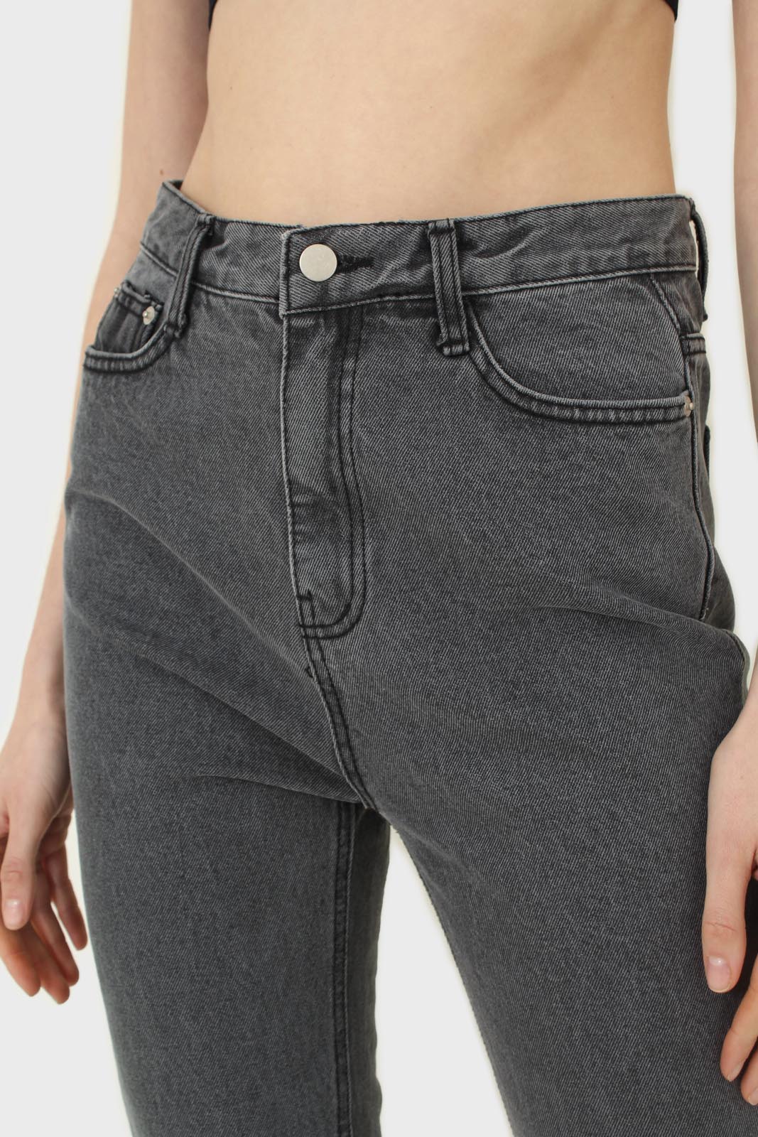 Washed grey mom jeans - 2302