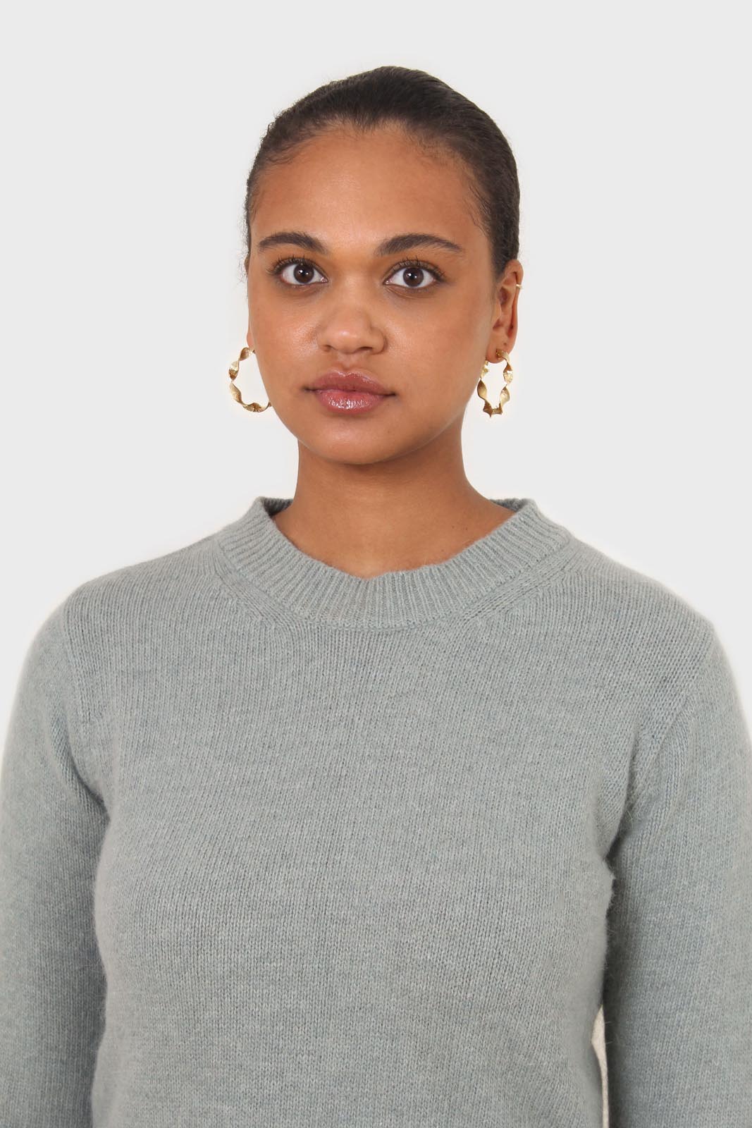 Mint angora crew neck jumper