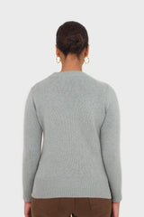 Mint angora crew neck jumper