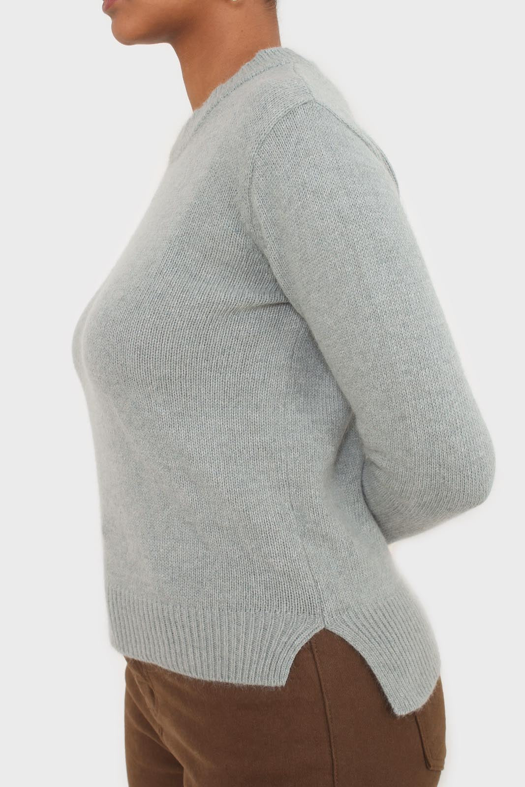 Mint angora crew neck jumper