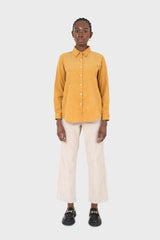 Mustard simple corduroy shirt