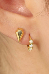 Gold tiny diamond stud earrings