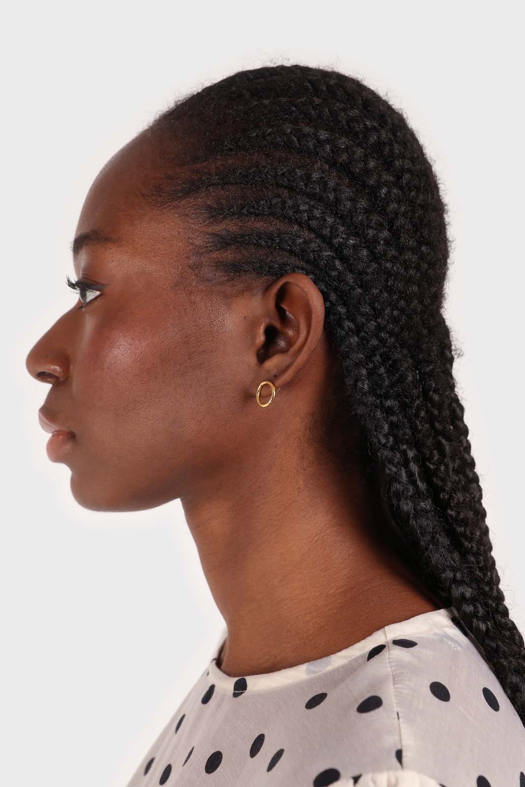 Gold hollow circle stud earrings