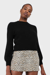 Ivory animal print mini skirt