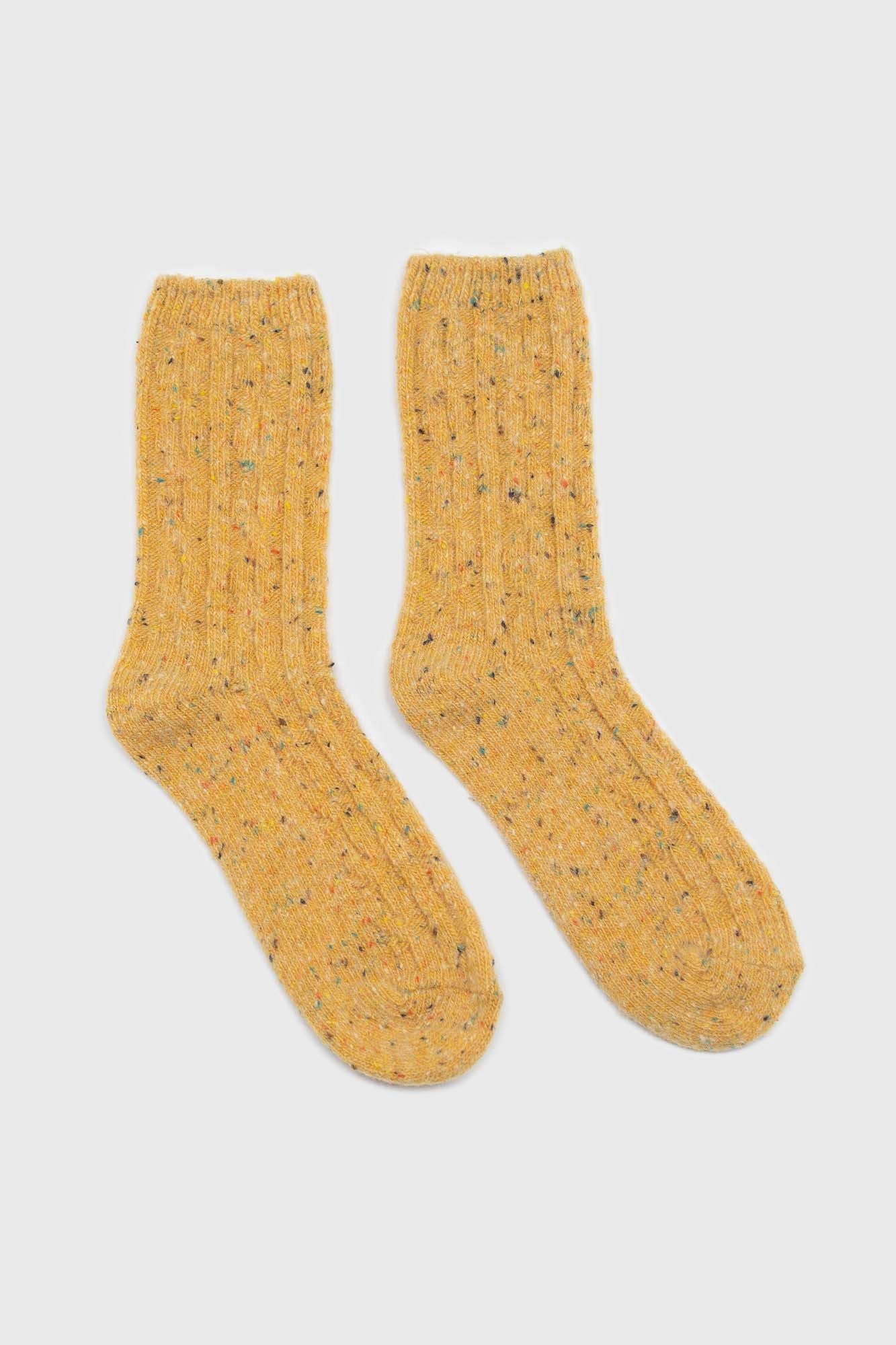 Yellow rainbow fleck thick socks