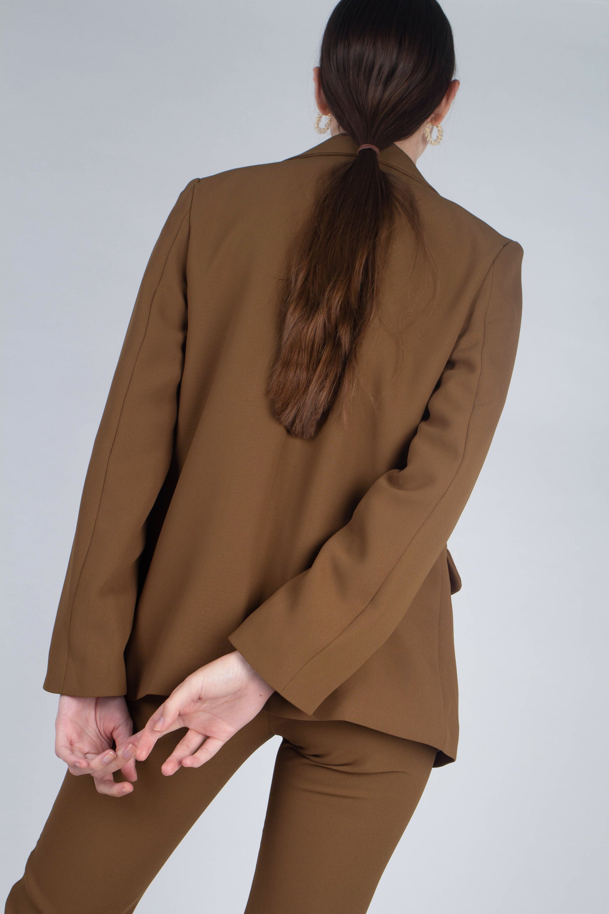 Mustard single breasted classic suit blazer