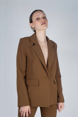 Mustard single breasted classic suit blazer