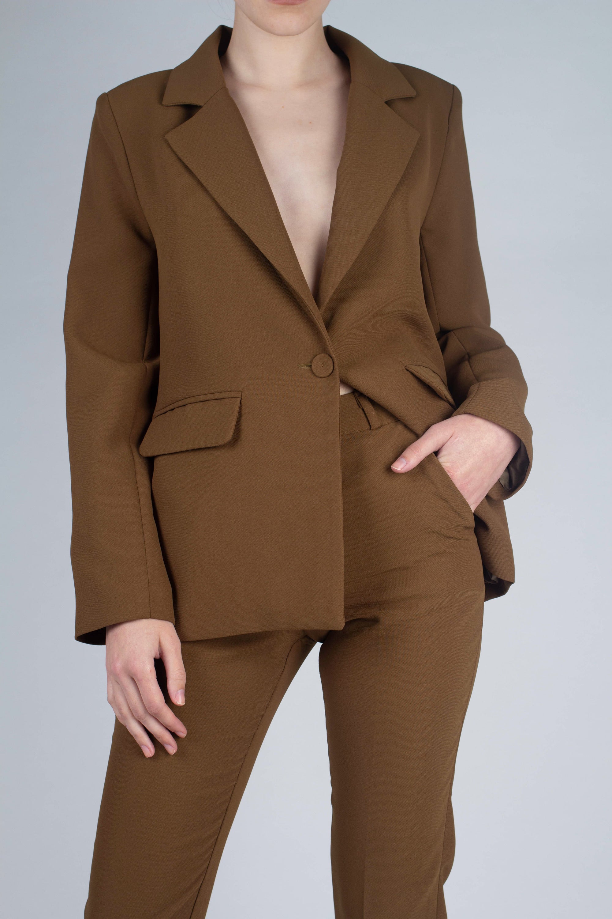 Mustard single breasted classic suit blazer