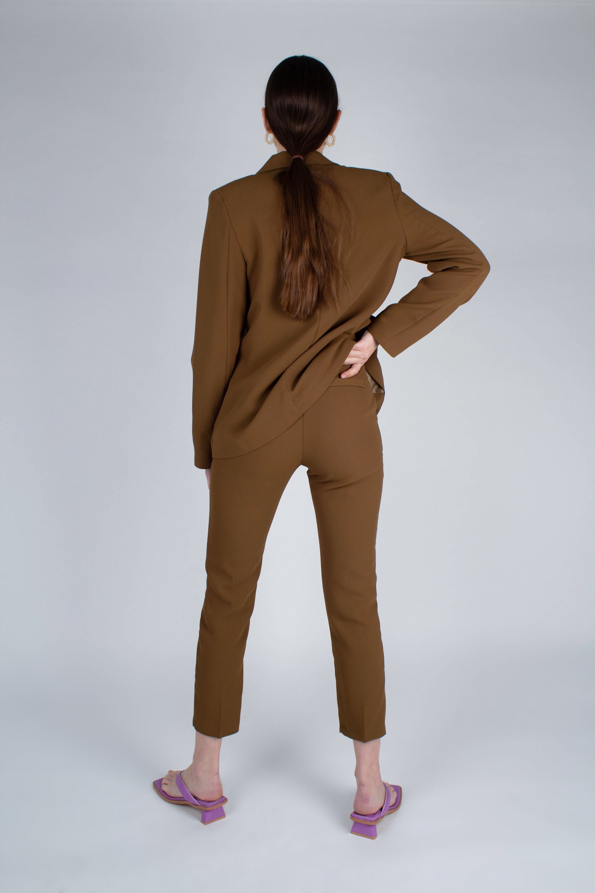 Mustard single breasted classic suit blazer