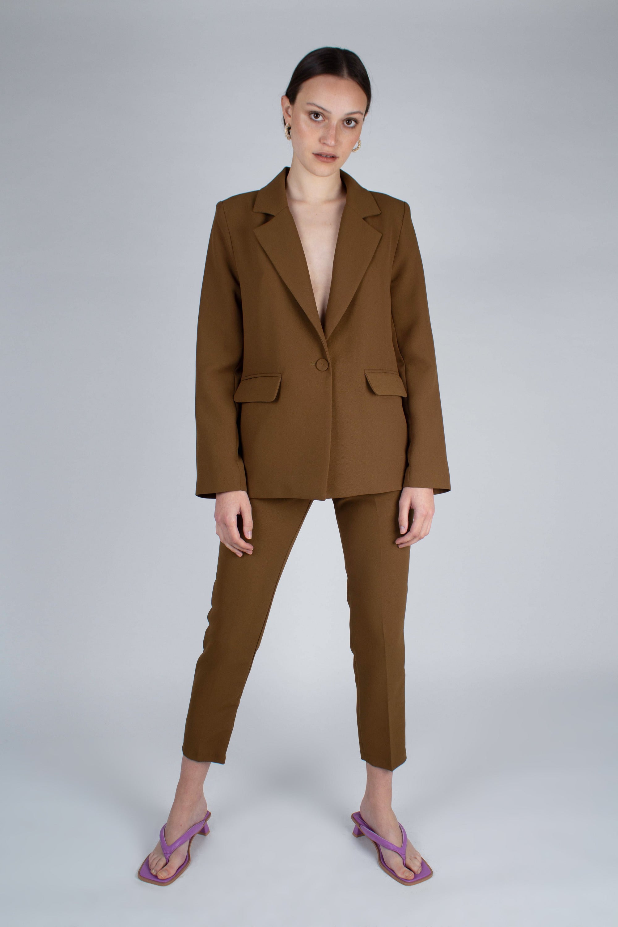 Mustard single breasted classic suit blazer