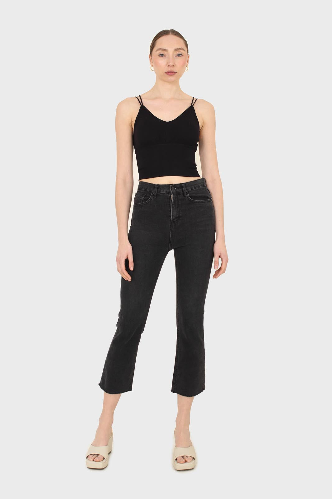 Washed black boot cut jeans - 3262