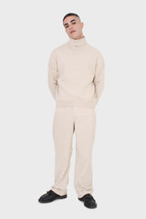 Ivory oversized wool turtleneck jumper