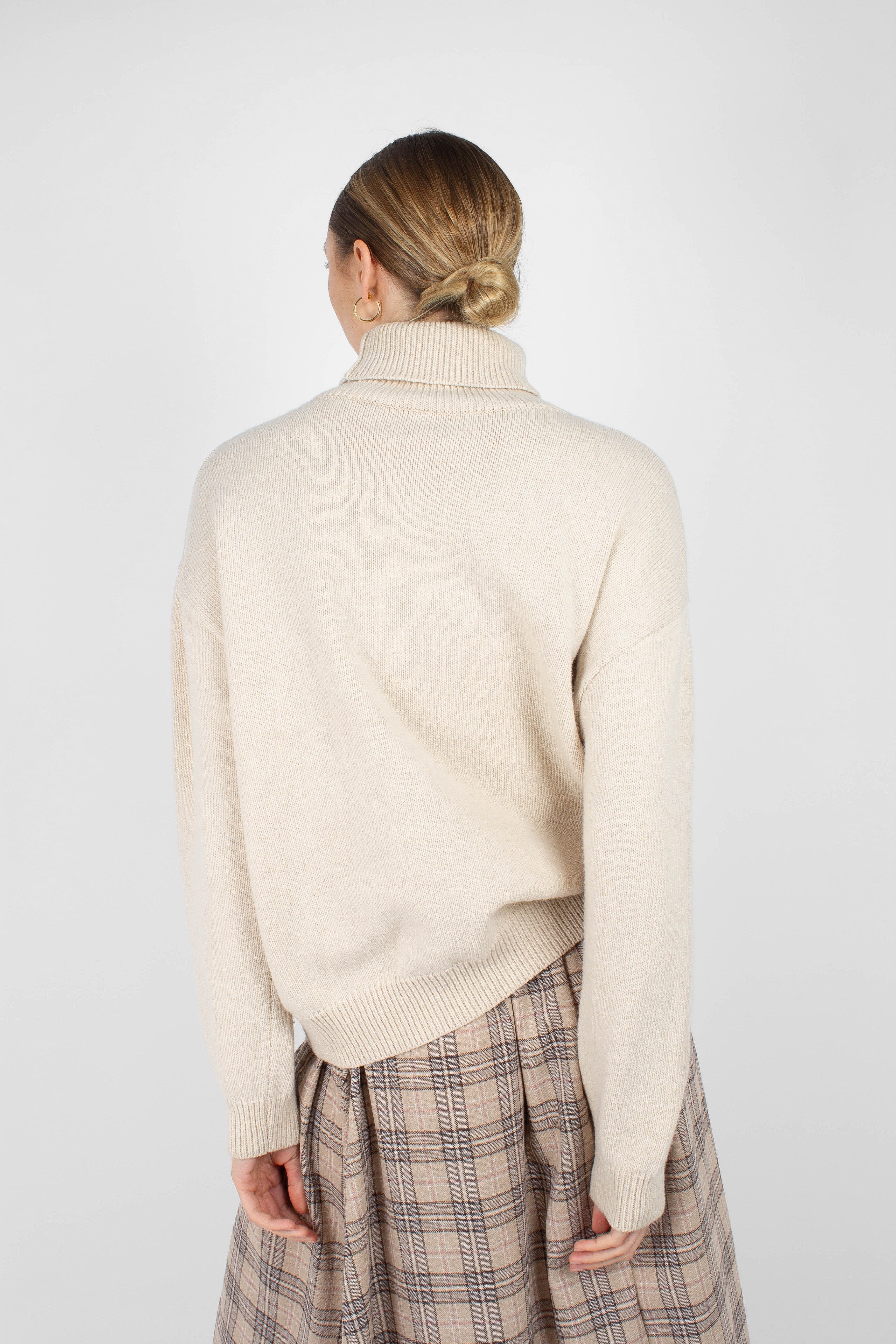 Ivory oversized wool turtleneck jumper
