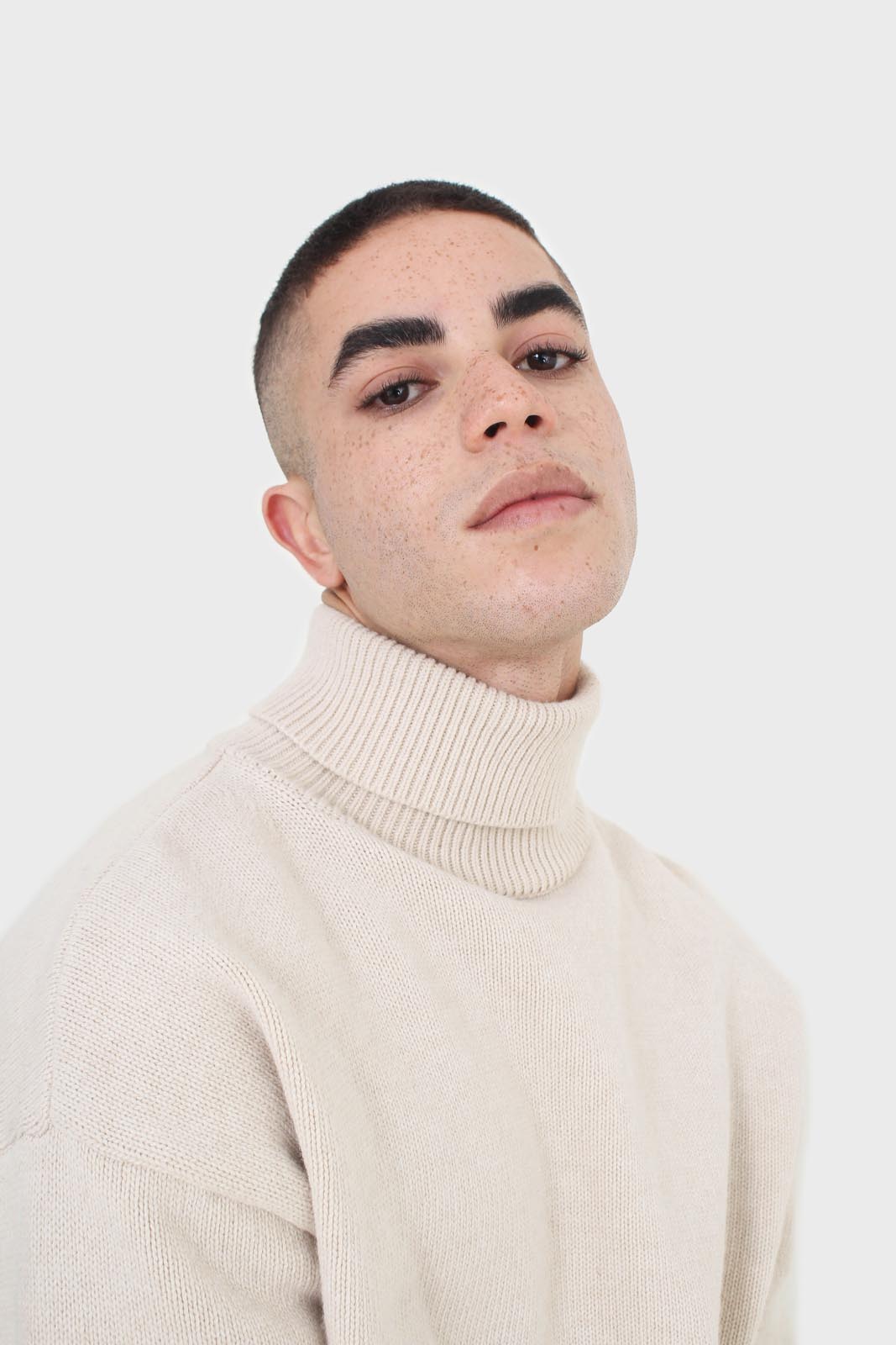Ivory oversized wool turtleneck jumper